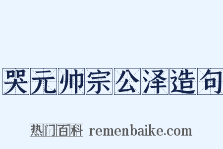 哭元帅宗公泽造句是什么意思的图片